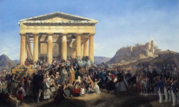 ピーター・フォン・ヘス Painting - ギリシャのオトン王のアテネ入場 ペーター・フォン・ヘスの歴史的な戦争